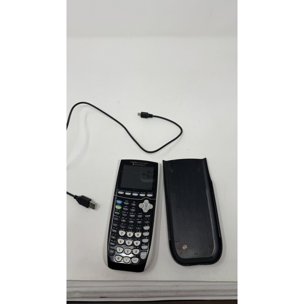Texas Instruments TI-84 Plus C Silver Edition Graphing Calculator Black Works!